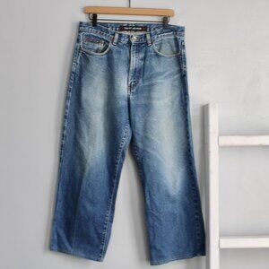 DKNY Women's Vintage Y2K Blue Wash Straight Leg Cropped Denim Jeans Size 33